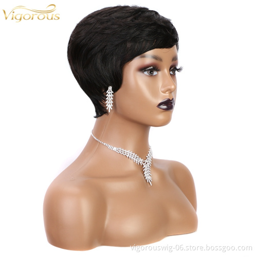 Vigorous manufacturers prices bang free shipping 150% density vendor women short natural peruvian 100% brazilian human hair wigs